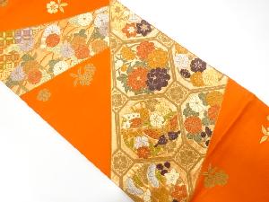 唐織切り嵌め風花蜀江模様織出し袋帯